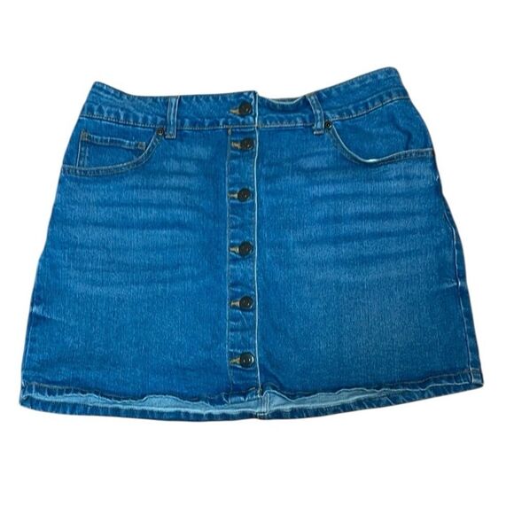 Harper Heritage Denim Button-Front Jean Skirt, Large - Picture 1 of 5
